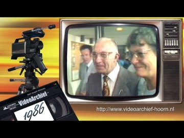 1986 Hoorn: Afscheid Piet van Alten, toneelmeester schouwburg Het Park